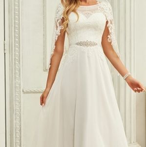 White wedding dress size 2